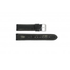 Correa de reloj de cuero genuino tipo cocodrilo negra WP-61324.18mm