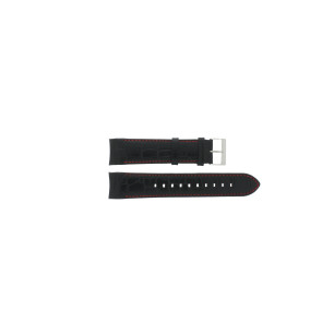 Hugo Boss correa de reloj HB-284-1-27-2911-HB1513390 Piel de cocodrilo Negro + costura roja