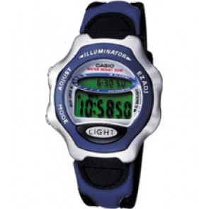 Casio correa de reloj 10035480 Piel Azul oscuro 14mm 