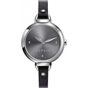 Correa de reloj Esprit ES109522001 Piel de cocodrilo Negro 7mm
