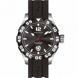Correa de reloj Nautica A15019G Caucho Negro 24mm