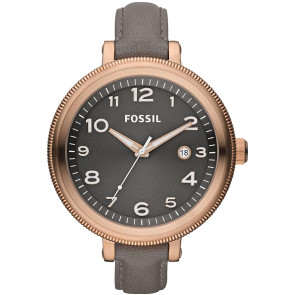 Fossil correa de reloj AM4393  Cuero Gris  + costura gris