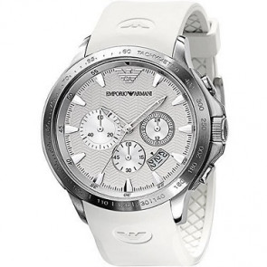 Armani correa de reloj AR5850 Caucho / plástico Blanco