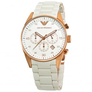 Armani correa de reloj AR5919 Metal Blanco 23mm