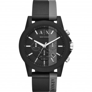 Correa de reloj AX1331 Silicona Negro 22mm