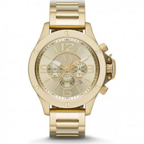 Correa de reloj Armani Exchange AX1504 Acero inoxidable Chapado en oro 22mm