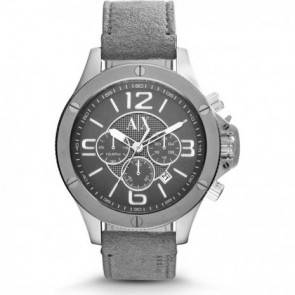 Correa de reloj Armani Exchange AX1510 Cuero Gris 22mm