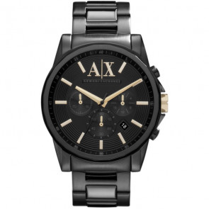 Correa de reloj Armani Exchange AX2094 Acero inoxidable Negro 22mm