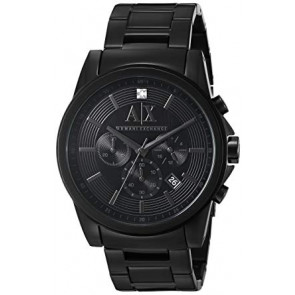 Correa de reloj Armani Exchange AX2503 Acero inoxidable Negro 22mm