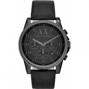 Correa de reloj Armani Exchange AX2507 Cuero Negro 22mm