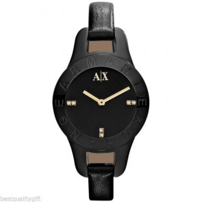 Correa de reloj Armani Exchange AX4125 Cuero Negro 8mm