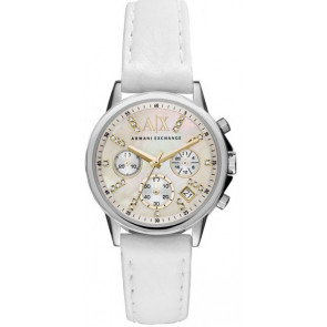 Correa de reloj Armani Exchange AX4328 Cuero Blanco 18mm