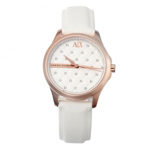 Correa de reloj Armani Exchange AX5205 Cuero Blanco 18mm