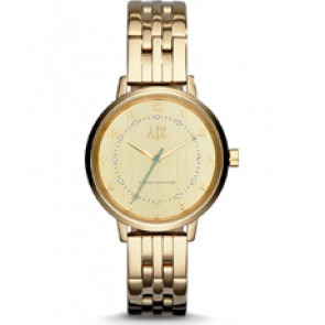 Correa de reloj Armani Exchange AX5361 Acero inoxidable Chapado en oro 16mm