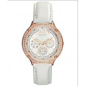 Correa de reloj Armani Exchange AX5405 Cuero Blanco 18mm