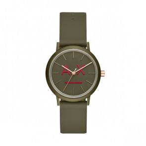 Correa de reloj Armani Exchange AX5559 Silicona Verde oliva 16mm