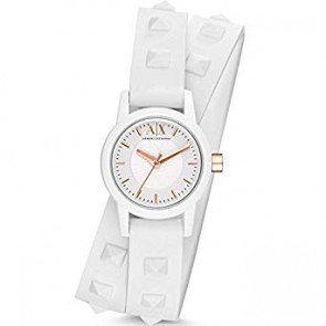 Correa de reloj Armani Exchange AX6023 Cuero Blanco 12mm