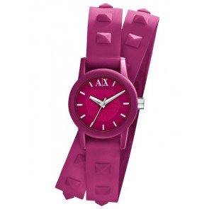 Correa de reloj Armani Exchange AX6025 Cuero Púrpura 12mm