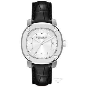 Correa de reloj Burberry BBY1206 Cuero de cocodrilo Negro