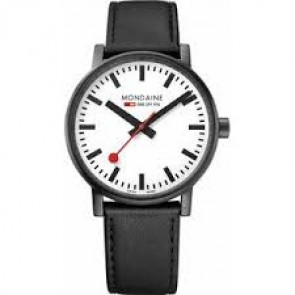 Mondaine correa de reloj BM20050 / FE3118.21Q.2 Cuero Negro 18mm