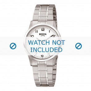 Boccia correa de reloj 3258-01 Titanio Plateado 16mm