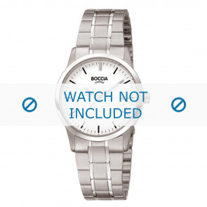 Boccia correa de reloj 3258-02 Titanio Plateado 16mm