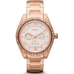 Correa de reloj Fossil BQ1089 Acero inoxidable Rosado 18mm