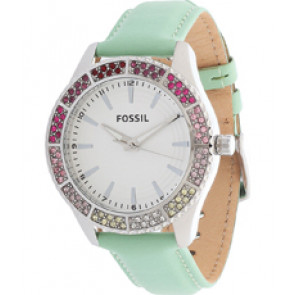 Correa de reloj Fossil BQ1221 Cuero Verde 18mm