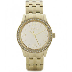 Correa de reloj Fossil BQ1670 Acero inoxidable Chapado en oro 18mm