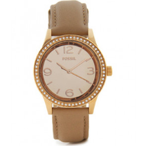 Correa de reloj Fossil BQ1673 Cuero Beige 18mm