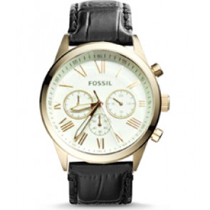Correa de reloj Fossil BQ2174 Cuero Negro 22mm