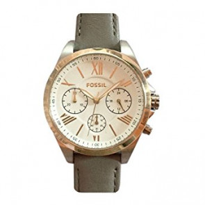 Fossil correa de reloj BQ3119 Cuero Gris + costura gris