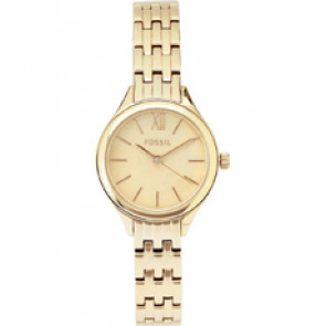 Correa de reloj Fossil BQ3133 Acero inoxidable Chapado en oro 10mm