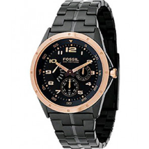 Correa de reloj Fossil BQ9348 Acero inoxidable Negro 24mm