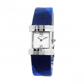 Correa de reloj Burberry BU4512 Cuero/Textil Azul 17mm
