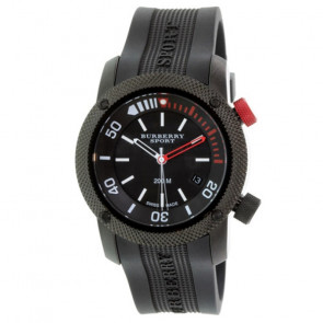 Correa de reloj Burberry BU7720 Caucho Negro 24mm