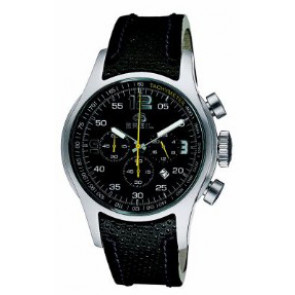 Breil correa de reloj BW0171 Cuero Negro 21mm + costura gris