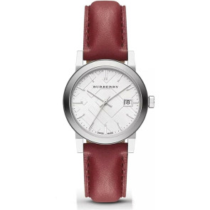 Correa de reloj Burberry Bu9129 Cuero Rojo