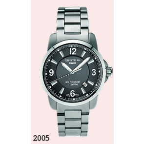 Correa de reloj Certina C07059202 / C605007633 / 26.07129.12.6 Titanio 18mm