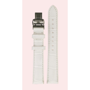 Correa de reloj Certina C600007310 Cuero Blanco 16mm