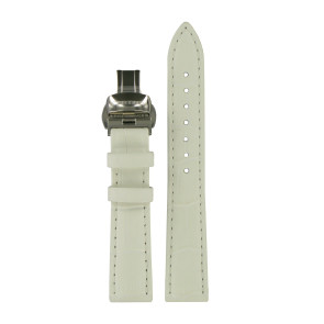 Correa de reloj Certina C600019057 Cuero Blanco 16mm