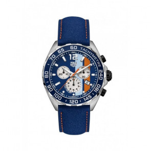 Correa de reloj Tag Heuer CAZ101N / BC0933 Cuero/Plástico Azul 21.5mm