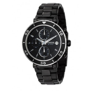 Correa de reloj Fossil CH2579 Acero inoxidable Negro 20mm