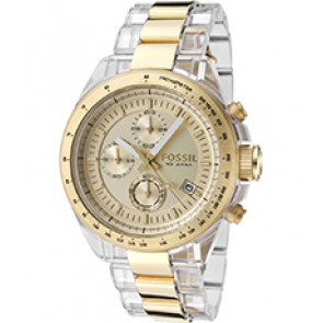 Correa de reloj Fossil CH2682 Acero inoxidable Chapado en oro 22mm