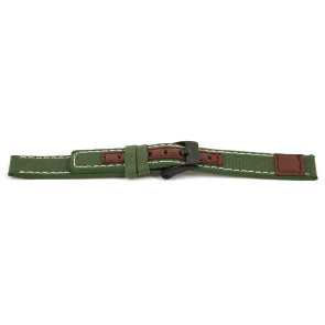 Correa de reloj Coolwatch CS.246 Cuero/Textil Verde 16mm