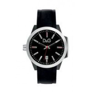 Dolce & Gabbana correa de reloj DW0745 Caucho Negro 22mm