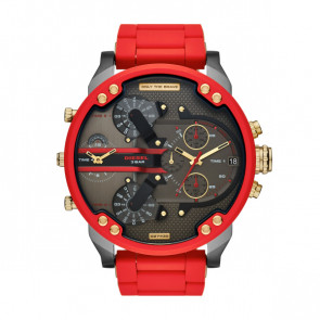 Correa de reloj Diesel DZ7430 Acero/Silicona Rojo 28mm