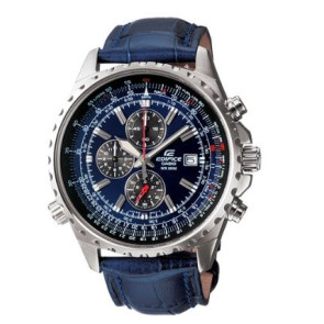 Casio correa de reloj 10309803 Edifice Piel Azul oscuro 22mm 