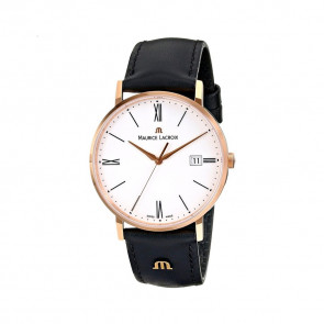 Correa de reloj Maurice Lacroix EL1087-PVP01-110 Cuero Negro 20mm