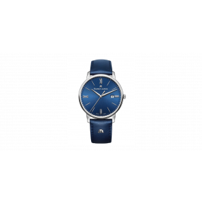 Correa de reloj Maurice Lacroix EL1118-SS001-410-1 Cuero Azul 20mm
